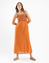 Adjustable embroidered long cotton dress